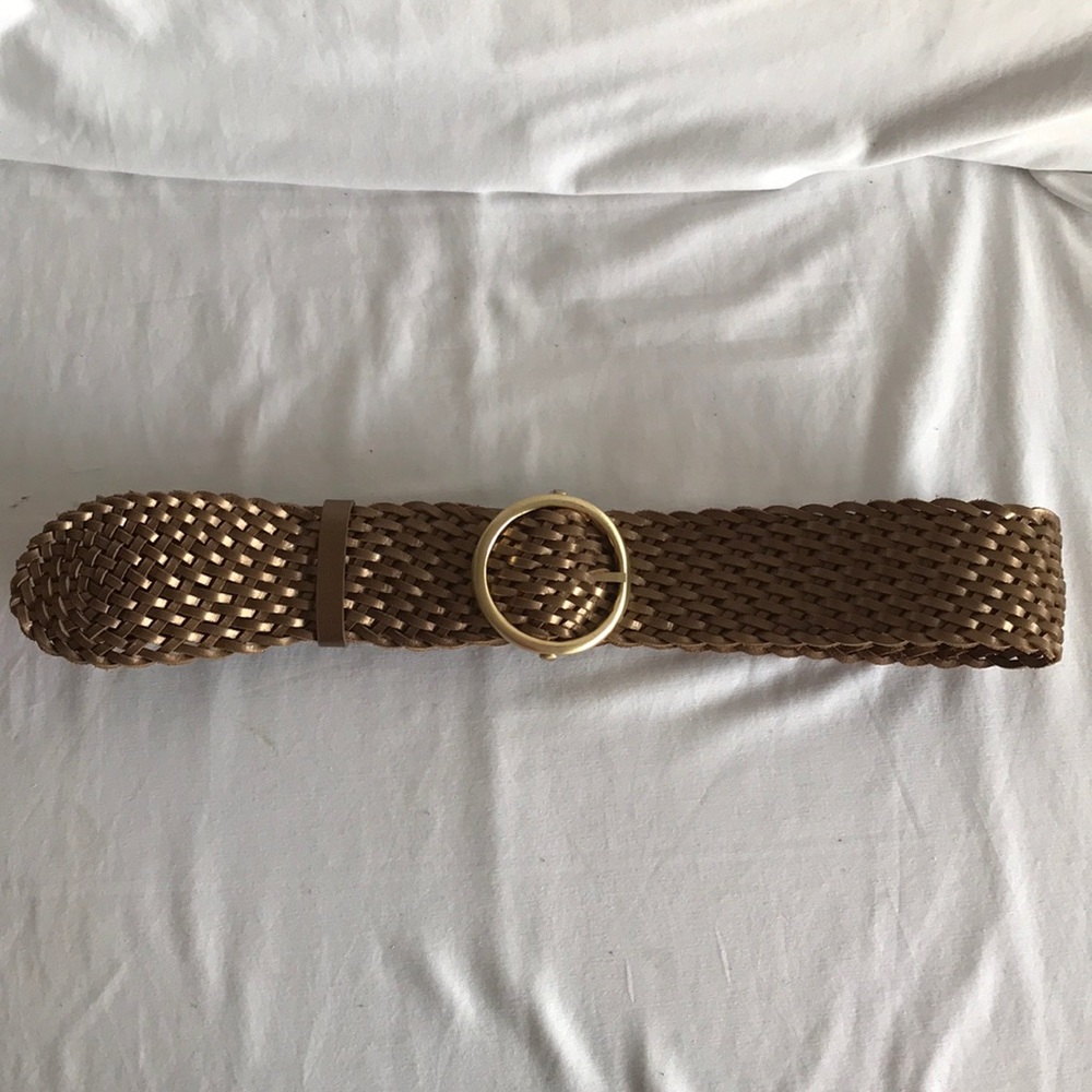Cole Haan weave gold belt Sz L